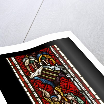 Panel of stained glass depicting The Annunciation to Saint Anne by Unknown