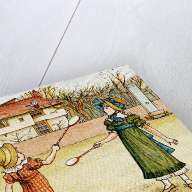 Playing badminton by Kate Greenaway