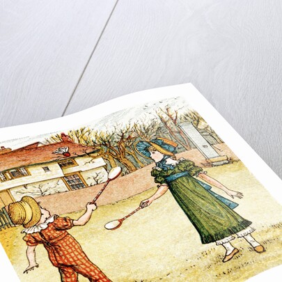 Playing badminton by Kate Greenaway