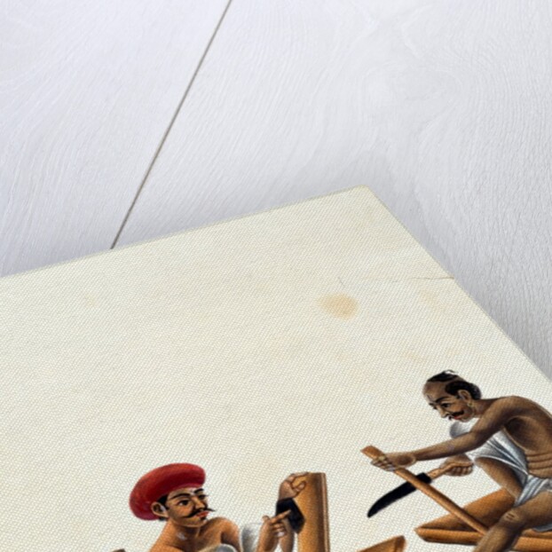 Two Carpenters at Work. Benares, India, early 19th century by Unknown