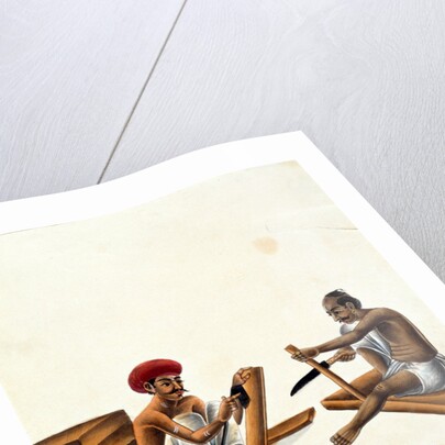Two Carpenters at Work. Benares, India, early 19th century by Unknown