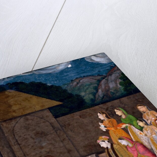 A prince and ladies visiting a female ascetic at night by Unknown