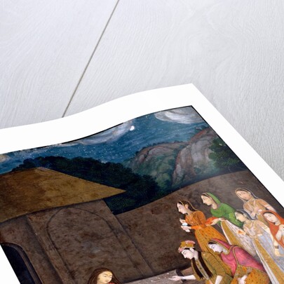 A prince and ladies visiting a female ascetic at night by Unknown