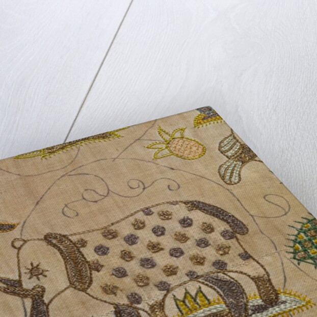 Cover, detail of an elephant. England, 17th century by unknown