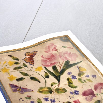 Front cover with flowers, fruits and exotic birds by Elizabeth Leveson-Gower