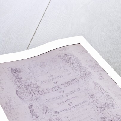 Draft Title Page for The Adventures of Oliver Twist by George Cruikshank