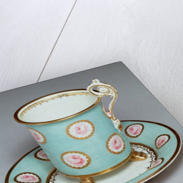 Chocolate cup and saucer by William Billingsley