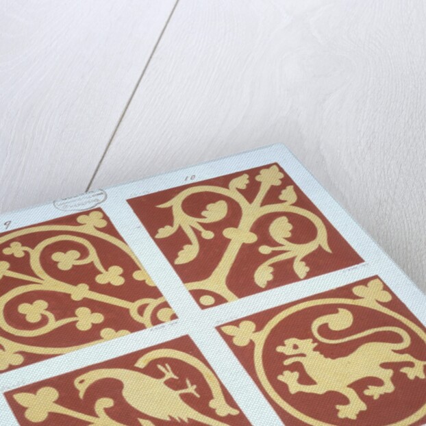 Tile design from album of medieval tile designs by William Godwin