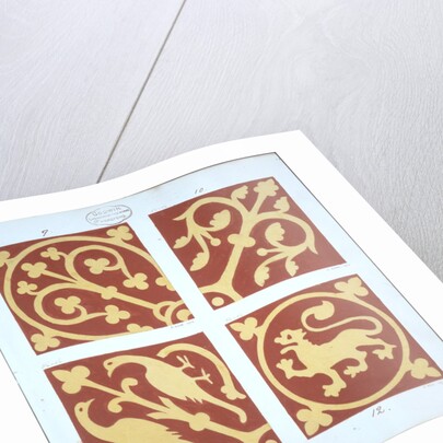 Tile design from album of medieval tile designs by William Godwin