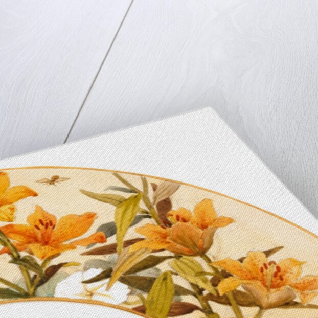 Floral fan design, detail by Charlotte Home Spiers