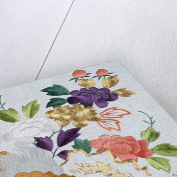 Shishi Amongst Peonies, detail. Japan, mid-19th century by Unknown