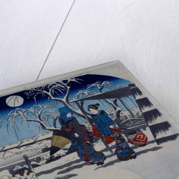 The Looking Back Willow by Utagawa Hiroshige & Tsujiya Yasubei