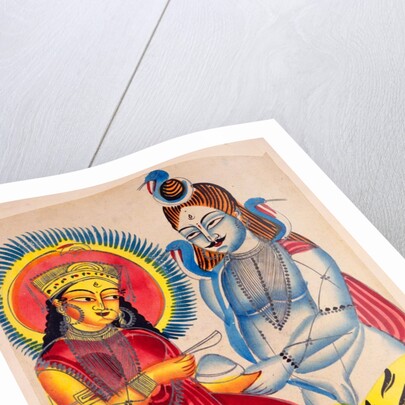 Annapuna seated, giving rice to Shiva by Unknown
