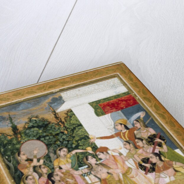 A prince holding a holi festival with his ladies. Mughal, India, 1750 by Unknown