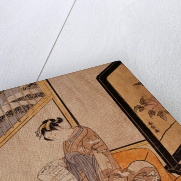 Courtesan and her Lover Reading a Letter, a Parody on an Incident in the Chushingura by Suzuki Harunobu