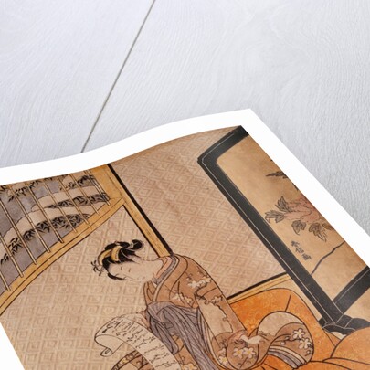 Courtesan and her Lover Reading a Letter, a Parody on an Incident in the Chushingura by Suzuki Harunobu