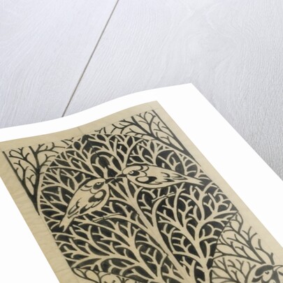 Mirrored pattern of birds and branches by C.F.A. Voysey