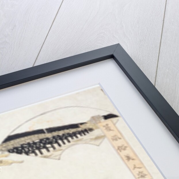 A geisha standing in front of dressing mirror. Yeizan, Japan, 1815 by Eisan