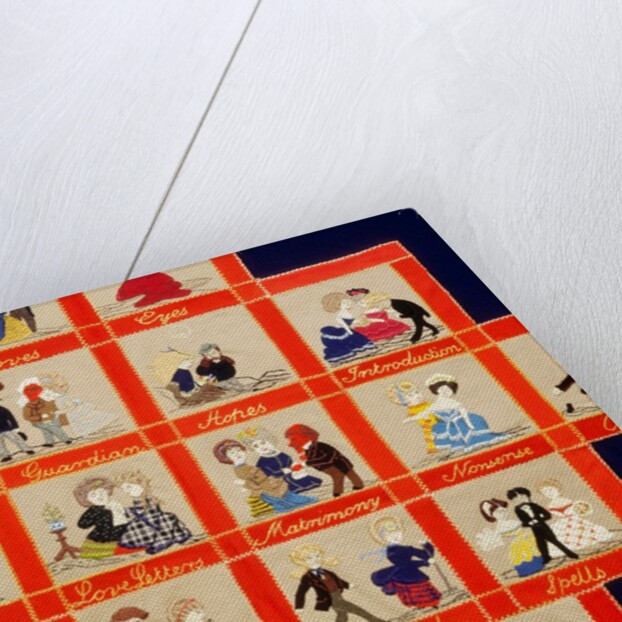 Quilt depicting a love story by Anonymous