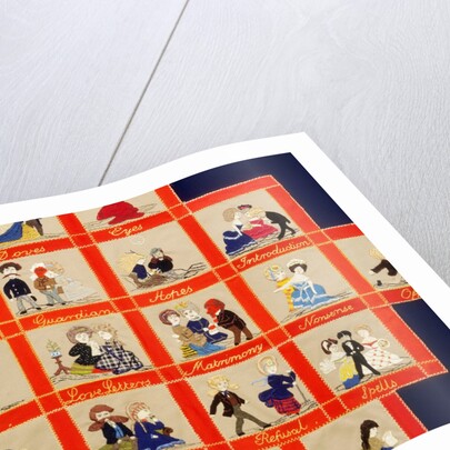 Quilt depicting a love story by Anonymous