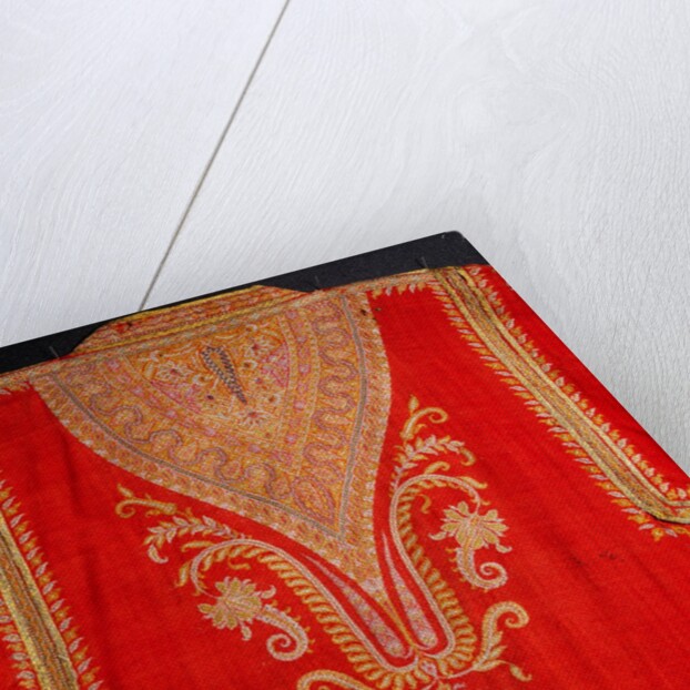 Costume textile with paisley design detail of panel on back by Unknown