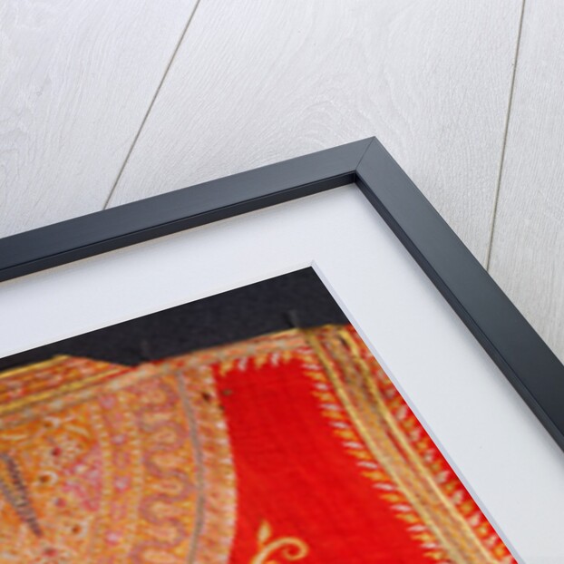 Costume textile with paisley design detail of panel on back by Unknown