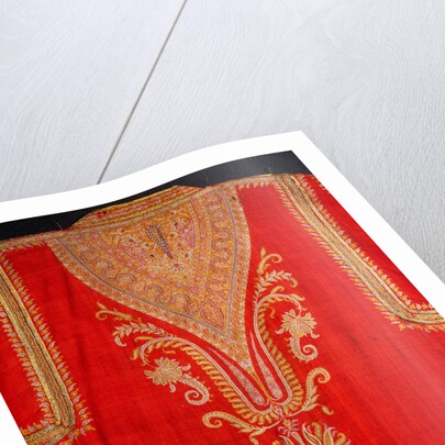 Costume textile with paisley design detail of panel on back by Unknown