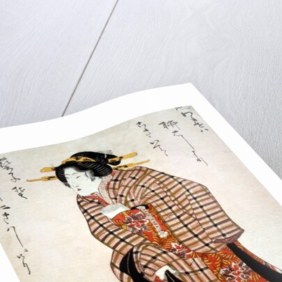 A Geisha in a Hurry by Utagawa Kuniyasu