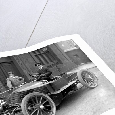 Graham White in racing car by Lafayette Portrait Studios