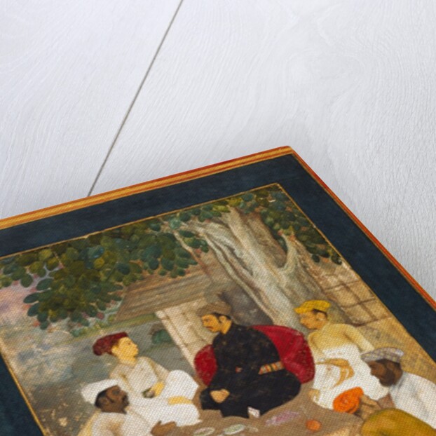 Prince and Companions. Miniature painting. India, early 17th century by Unknown