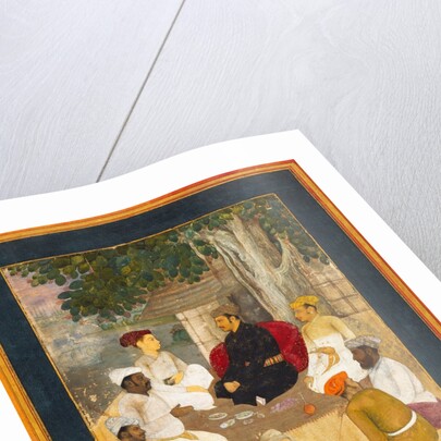 Prince and Companions. Miniature painting. India, early 17th century by Unknown