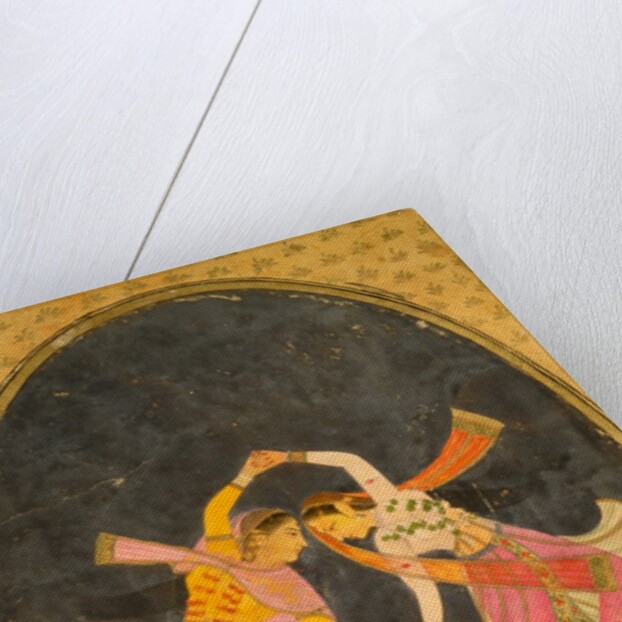 A pair of girls joining hands and performing a Kathak Dance. India, late 17th century by Unknown