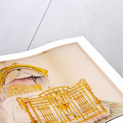 Design for a brass bed by Robert Lloyd Crosby & Co.