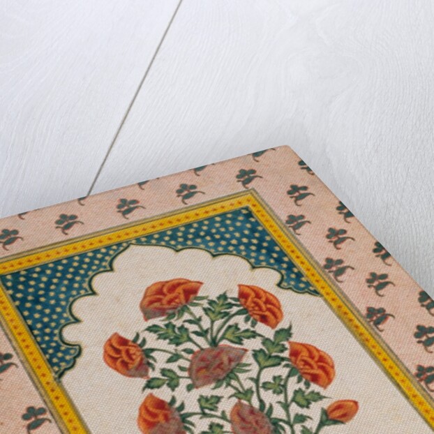 Marigolds in a Blue and White Vase within a Niche. India, 18th century by Unknown