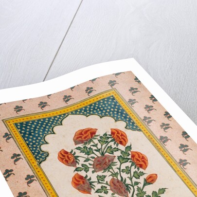 Marigolds in a Blue and White Vase within a Niche. India, 18th century by Unknown