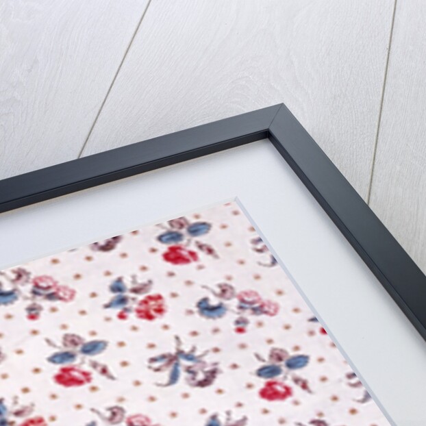 Printed fabric with tiny little sprigs of flowers by Unknown