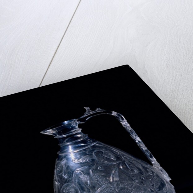 Rock crystal ewer with carved decoration. Probably Cairo, Egypt, 11th century by Unknown