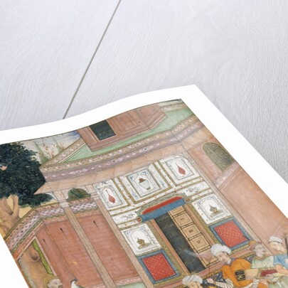 Prince on a throne in a courtyard by Unknown