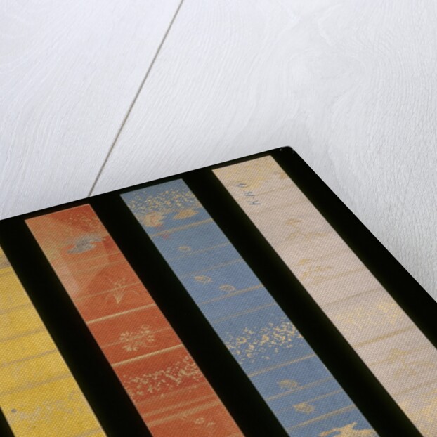 Five strips of patterned oriental paper by Unknown