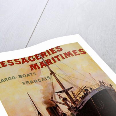 Messageries Maritimes advertising french cargo boats by Unknown