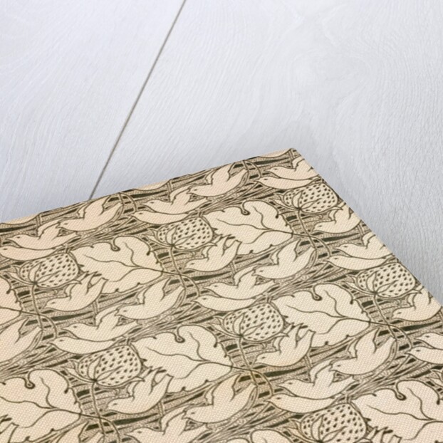 Strawberries and birds furnishing fabric by Charles Francis Annesley Voysey