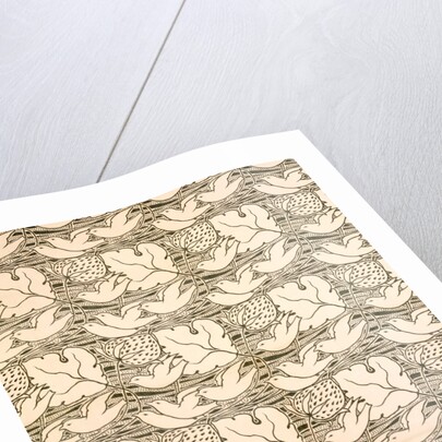 Strawberries and birds furnishing fabric by Charles Francis Annesley Voysey