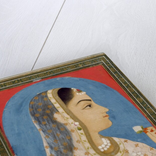 A lady holding a flower. Mughal, India, 18th century by Unknown