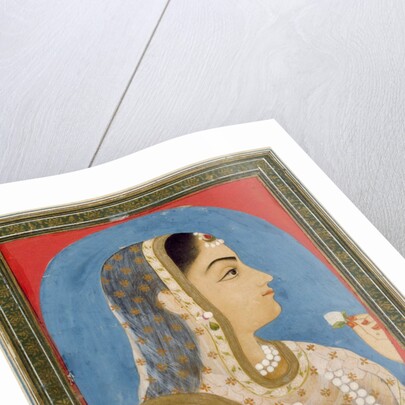 A lady holding a flower. Mughal, India, 18th century by Unknown