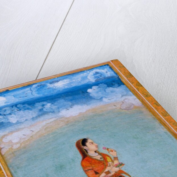 A lady with a bowl of rose flowers by Unknown