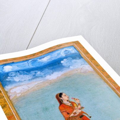 A lady with a bowl of rose flowers by Unknown