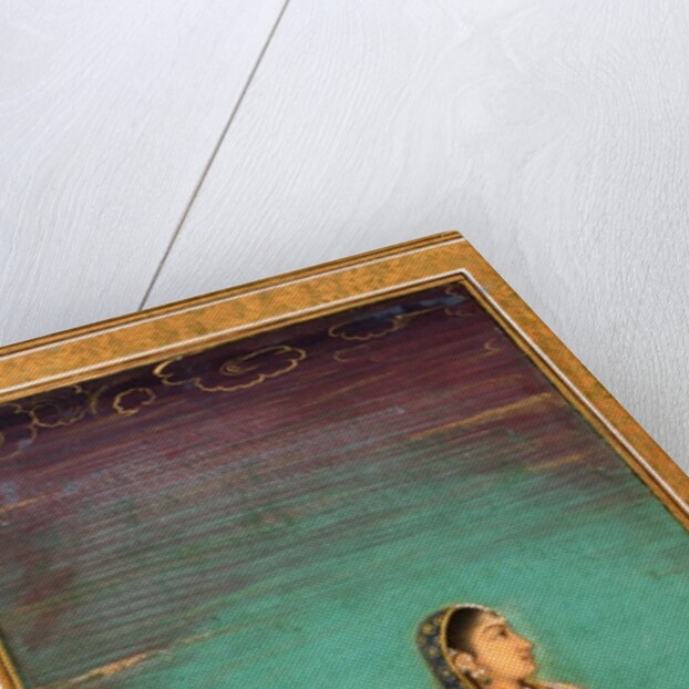 A lady walking through flowers by Unknown