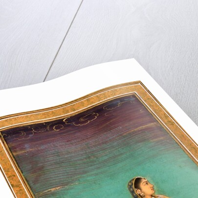 A lady walking through flowers by Unknown