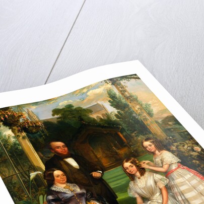 Family in a conservatory by H. R. Miller