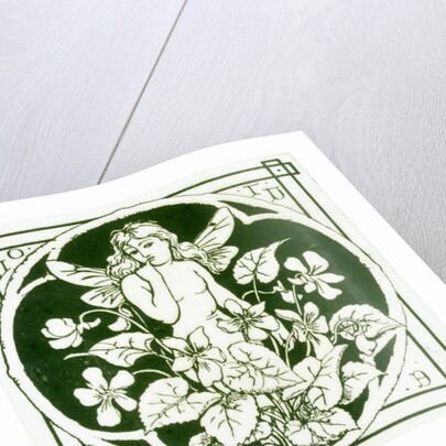 Winged nymph and violets by C. O. Murray